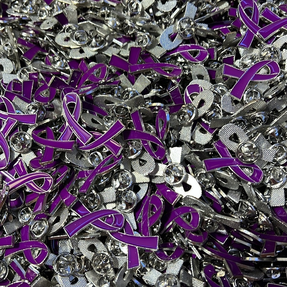 Purple Ribbon Awareness Pins